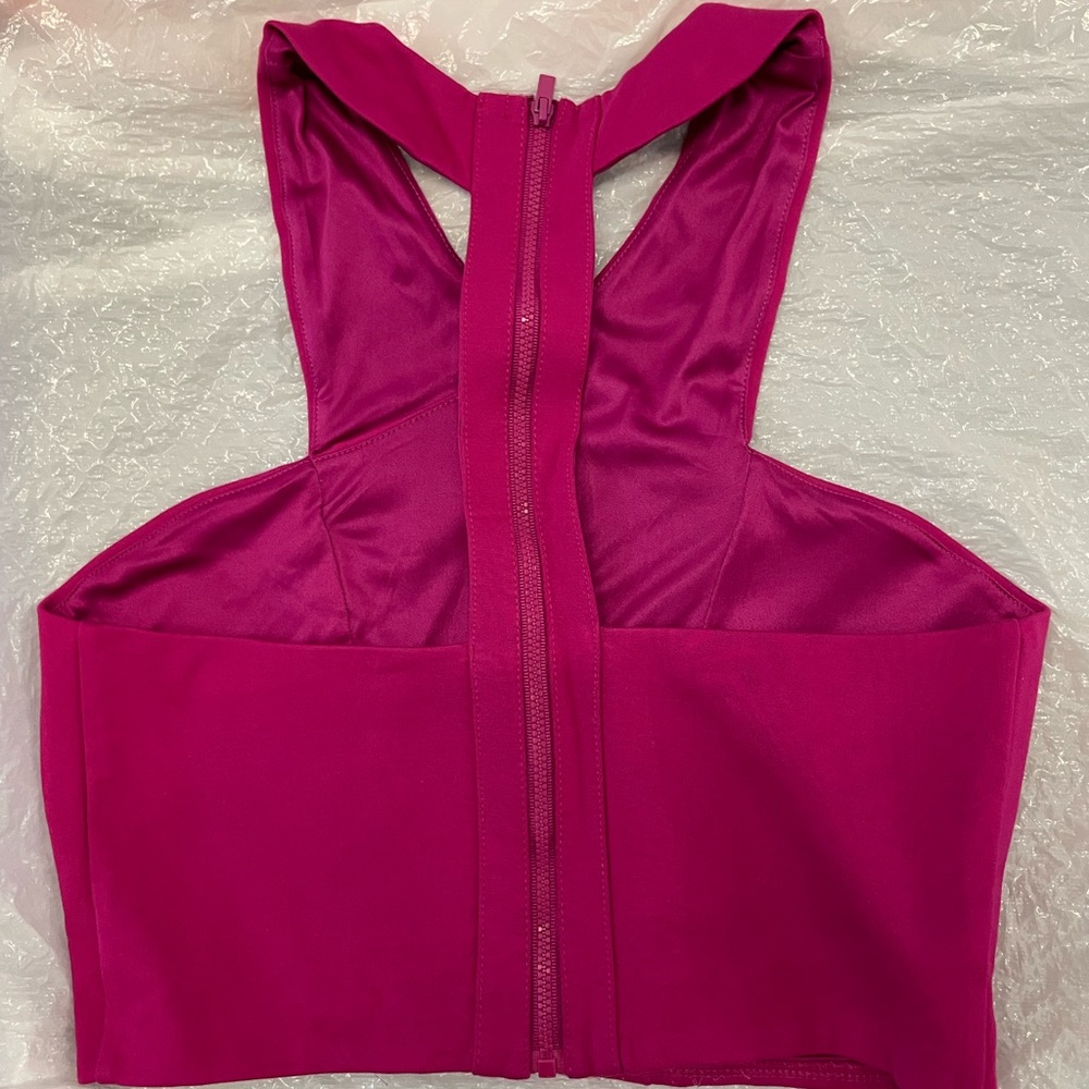 Hot pink crop tank top